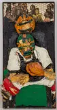 Mask and Mitt by Mary Jo Schwalbach, Mixed Media Assemblage, sold Jul 2025