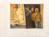 Red Light District by Michael Paraskevas, Acrylic on Paper, sold Jul 2025
