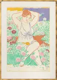 Cosmos Garden by Mayumi Oda, Woodblock Print in Colors, sold Jul 2025