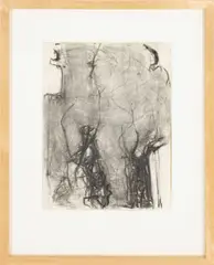 Abstract Expressionist Composition by Robert O'Meara, Charcoal on Paper, sold Jul 2025