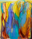 Sabiduri Adquirida" [Acquired Wisdom] by Gabriela Tolomei, 2015, Acrylic and Ink on Canvas, sold Jul 2025