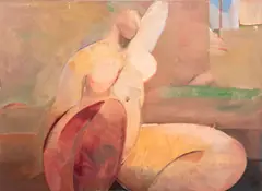 Seated Nude Woman by Jack Stevens, 1978, Oil on Canvas, sold Jul 2025
