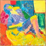 Abstract Reclining Figure by Myriam Chaux, Oil on Canvas, sold Jul 2025