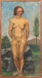 Standing Female Nude by Russell Lee, Oil on Canvas, sold Jul 2025