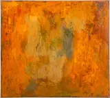Abstract Composition in Orange by Barbara Rohde, Oil on Canvas, sold Jul 2025