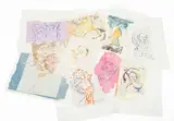 Ten Surrealist Compositions by Eva Bouzard-Hui, 1997, Mixed Media on Handmade Paper, sold Jul 2025