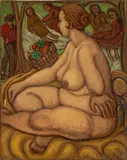 Seated Female Nude by Philip Standish Read, Oil on Canvas, sold Jul 2025