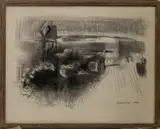Napeague by Julian E. Levi, 1962, Charcoal on Arches Paper, sold Jul 2025
