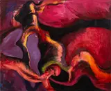 Abstract Composition by Helen Cantrell, circa 1970, Oil on Canvas, sold Jul 2025