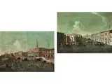 Blick in den Kanal hin zur Rialtobrücke by Gaetano Vetturali, oil on canvas, sold Dec 2022
