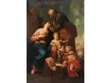 Heilige Familie mit dem Johannesknaben by Vittorio Amedeo Rapous, oil on canvas, offered Mar 2025