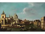 Mündung des Canal Grande mit der Punta Dogana und Santa Maria Della Salute by Francesco Albotto, oil on canvas, sold Mar 2024