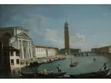 Canalvedute mit san Pietro di Castello by Johann Richter, oil on canvas, offered Mar 2024