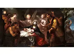 Anbetung der Hirten by Francesco Botti, oil on canvas, offered Jul 2020
