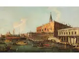 Der Dogenpalast und die Einfahrt zum Canal Grande, Gesehen vom Markusbecken by Gabriele Bella, oil on canvas, sold Jun 2026