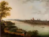 Stadtansicht von Mainz am Rhein by Franz Ludwig Graf von Kesselstadt, oil on panel, offered Mar 2015