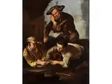 Pilger bei Zwei Glücksspielern by Giacomo Francesco Cipper, oil on canvas, offered Sep 2018