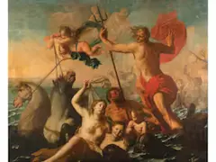 Allegorie des Neptun by Gian Domenico Cignaroli, oil on canvas, sold Mar 2021