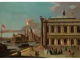 La Piazzetta con la Libreria di s. Marco, la Dogana e la Chiesa Della Salute Sullo Sfondo by Antonio Joli, oil on canvas, offered Sep 2016