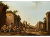 Junger Soldat Bringt die Botschaft von Nahenden Feinden in Einer Südlichen Stadt by Joost Cornelisz Droochsloot, 1586 Utrecht – 1666 ebenda, oil on panel, sold Apr 2018