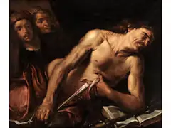 Der tod des Cato von Utica by Giovanni Battista Langetti, oil on canvas, sold Mar 2023
