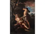 Herkules Tötet Cacus by Simone Brentana, oil on canvas, sold Jun 2023