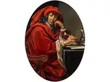 Portrait Eines Gelehrten by Jacopo Vignali, oil on canvas, sold Dec 2024