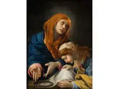Maria und Veronika by Alessandro Tiarini, oil on panel, sold Dec 2019