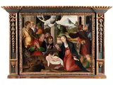 Anbetung des Kindes in Bethlehem by Jan Provoost, oil, offered Sep 2021