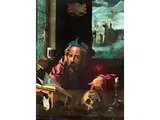 Hieronymus in Seinem Studierzimmer by Joos van Cleve, oil on panel, sold Mar 2023