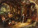 Die Versuchung des Heiligen Antonius by Kerstiaen de Keuninck d. Ä., oil on panel, sold Mar 2026