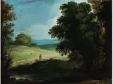 Landschaft mit Hirten und Herde by Paul Bril, oil on copper, offered Apr 2016