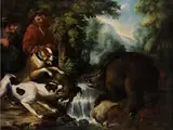 Wildschweinjagd by Baldassarre De Caro, Neapel 1689 - 1750, oil on canvas, offered Apr 2016