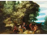 Das Urteil des Midas by Frans Francken II und Gysbrecht Leytens, oil on panel, sold Jun 2023