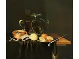 Stillleben mit Römer- und Stangenglas, Umgeben von Citrusfrüchten und Rauchutensilien by Laurens Craen, oil on canvas, offered Mar 2025