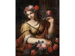 Flora by Abraham Brueghel, oil on canvas, sold Jun 2024