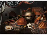 Stillleben mit Musikinstrumenten by Bartolomeo Bettera, oil on canvas, sold Mar 2025