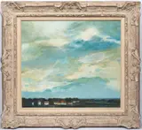 Landscape after Eugene Boudin by James Estey, 1976, oil on board, sold Mar 2024