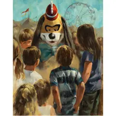 Children at the Fair by Gunnar Anderson, oil on canvas, sold Mar 2024
