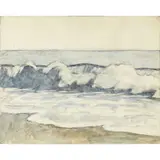 Waves by Charles Hagberg, oil on canvas affixed to board, sold Mar 2024