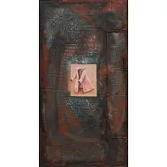 Mantel by Rita Duffy, 2002, mixed media on panel, sold Mar 2024