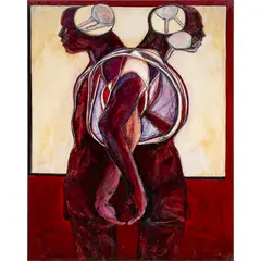 Untitled by Dion Manriquez, 1966, oil on canvas, sold Apr 2024