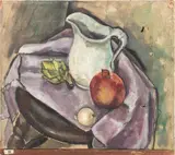 Still Life Scene with Artichoke and Pomegranat by S.C. Westerlund, 1926, Oil on Canvas, sold Jul 2025