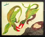 Nesting Wyverns by Albert Hoffman, 1974, Acrylic on Panel, sold Jul 2025
