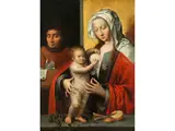 Die Heilige Familie by Joos van Cleve, oil on panel, sold Mar 2022