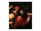 Kreuztragung Christi by Caravaggist des 17. Jahrhunderts, oil on canvas, sold Dec 2023