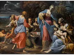 Auffindung des Mosesknaben by Alessandro Tiarini, oil on canvas, sold Jun 2026
