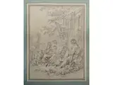 Le Repos de la Famille Paysanne by François Boucher, pen and ink, offered Sep 2023