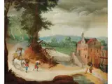 Dorfszene by Abel Grimmer, oil, offered Mar 2025