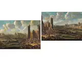 Ansicht von Paris mit Louvre by Pieter Casteels II, oil on canvas, sold Mar 2024
